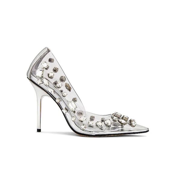 Good American Women's Diamonds Forever Stiletto Clear Pumps SIZE 6.5 NEW - Picture 11 of 14